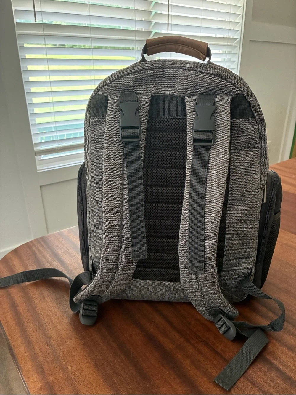 Eddie Bauer Gray and Tan Diaper Backpack